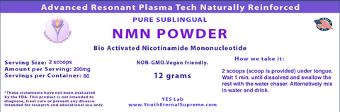 Bio Active 100% NATURAL WATER SOLUBLE NMN (NAD precursor) (12 grams) Powder