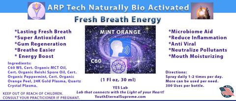 Fresh Breath Energy (C60) Spray  Mint/Orange