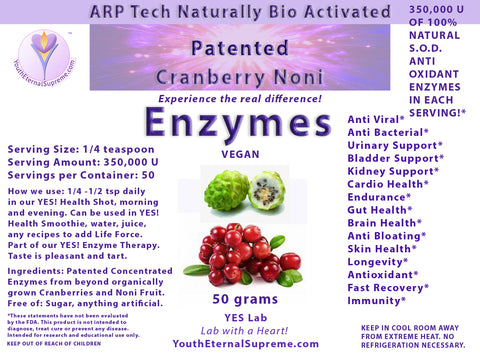 Patented Cranberry Noni Enzymes (50 grams)