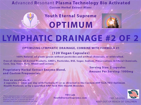 ARP Tech Custom Herbal LYMPHATIC DRAINAGE #2 OF 2, 120 Vegan Caps