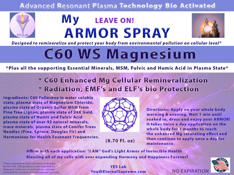 My ARMOR (C60 Magnesium-Leave On Life Force Body Spray) 8.70 oz