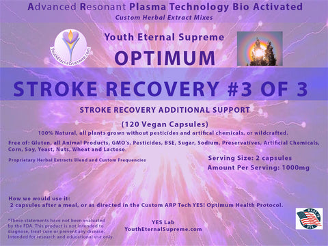 ARP Tech Custom Herbal Optimum STROKE RECOVERY Formula #3 of 3, 120 Vegan Caps