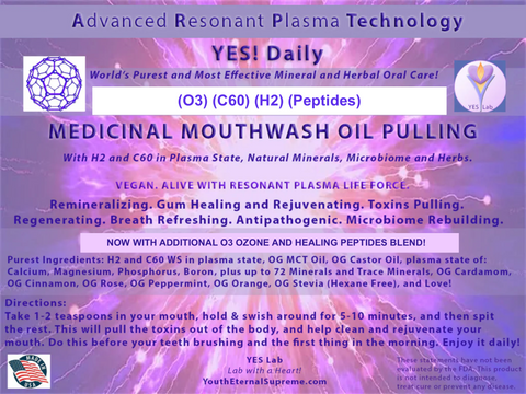 O3 C60 H2 Healing Peptides Advanced Medicinal Mouthwash and Oil Pulling Liquid (8 oz)