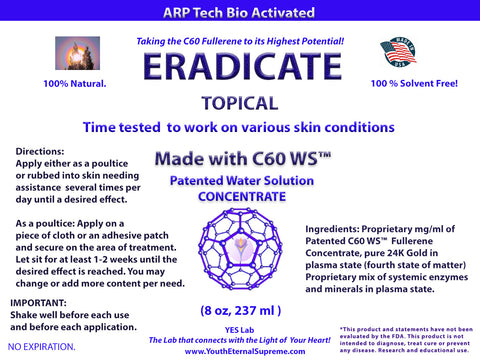 ERADICATE Topical 8 oz (made with C60 WS™)