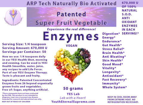 Patented Super Fruit Vegetable Enzymes (50 grams)