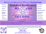 Golden Radiance H2 C60 Fullerene FACE SPRAY 4 oz (118 ml)