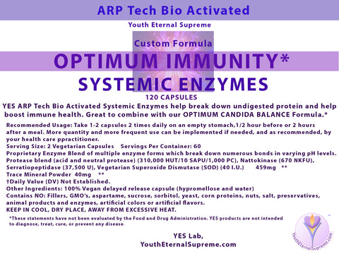 Optimum Immunity ARP Tech Bio Activated Systemic Enzymes (Vegan 120 caps)
