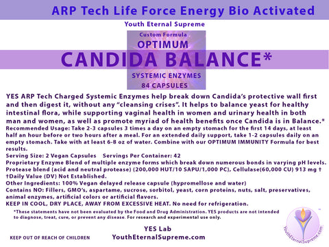 Optimum CANDIDA Balance Systemic Enzymes (84 Vegan Caps)