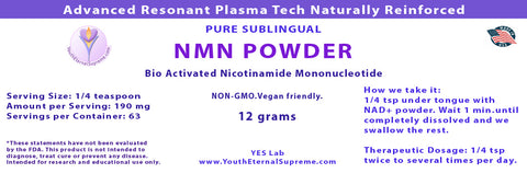 Bio Active NMN (12 grams) Certified 99.9% pure Nicotinamide Mononucleotide Powder