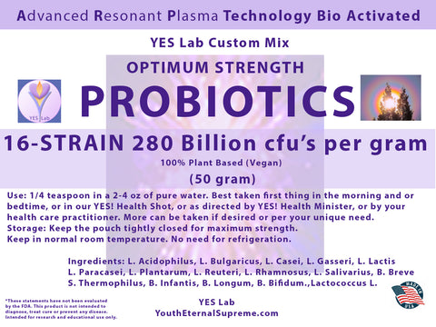 New and Improved Formula! Optimum Strength 16  Strain Probiotics (280 Billion cfu's per gram and ARP Tech Bio Activated) 50 grams