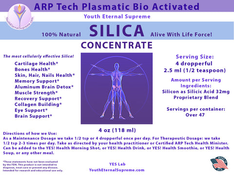 Silica CONCENTRATE Liquid 4 oz (ARP Tech Bio Activated Plasmatic and ALIVE)