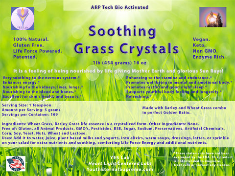 Soothing Grass Crystals (Barley and Wheat Grass) 1 lb 454 grams